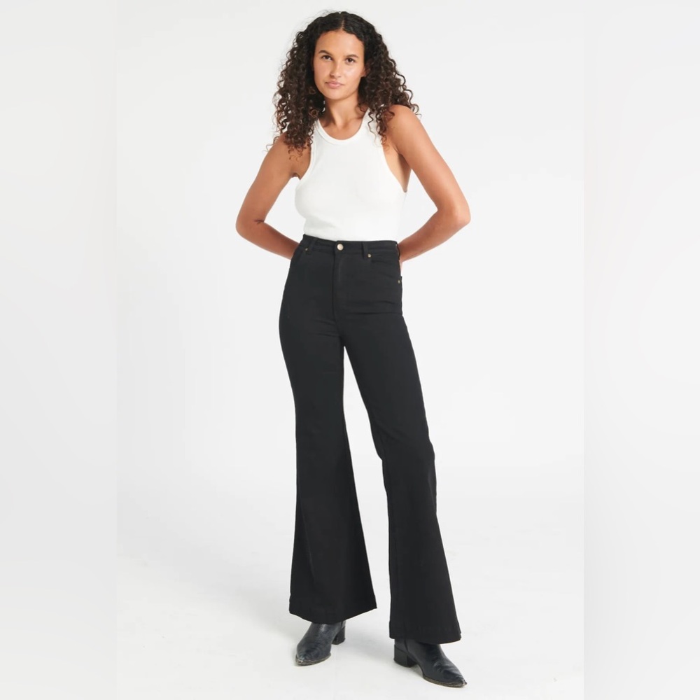 ROLLA'S Black High-Rise Flare Jeans